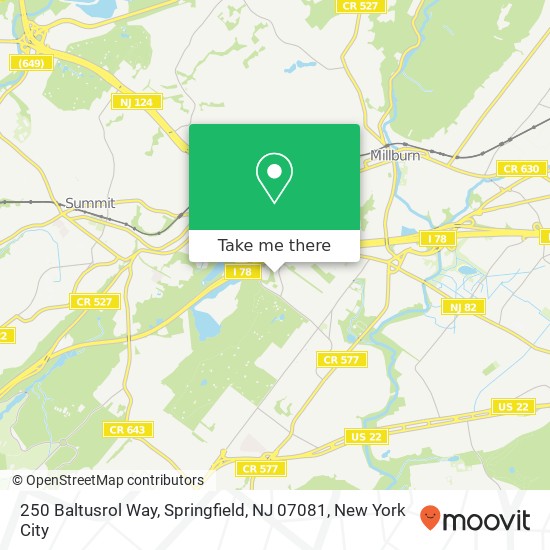 250 Baltusrol Way, Springfield, NJ 07081 map