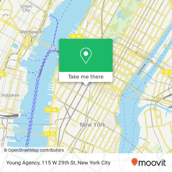 Mapa de Young Agency, 115 W 29th St