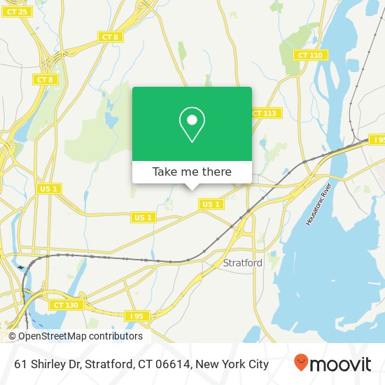 Mapa de 61 Shirley Dr, Stratford, CT 06614
