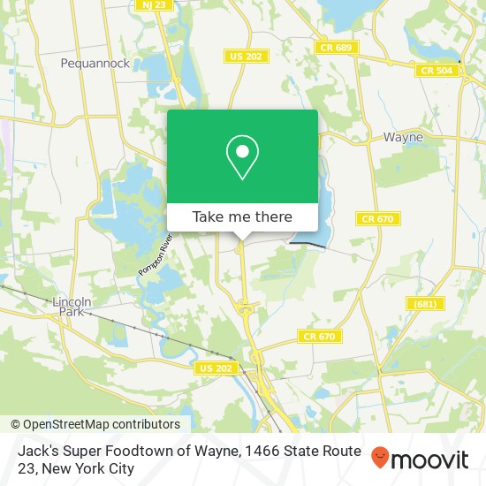 Jack's Super Foodtown of Wayne, 1466 State Route 23 map