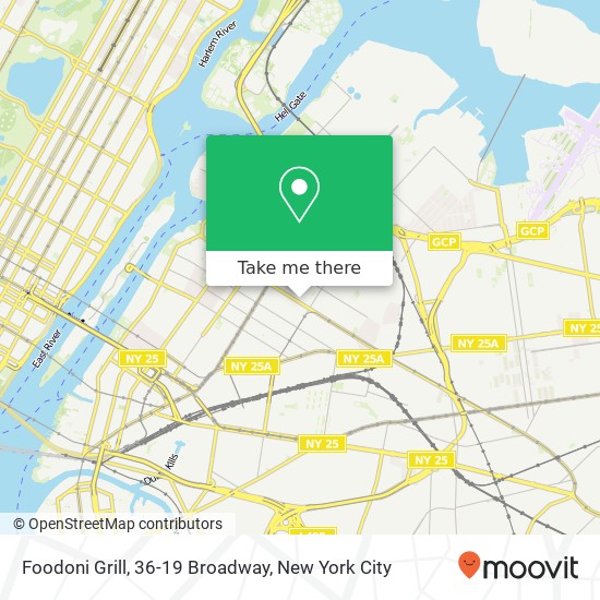 Mapa de Foodoni Grill, 36-19 Broadway