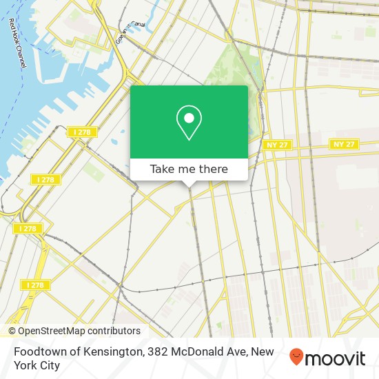 Mapa de Foodtown of Kensington, 382 McDonald Ave