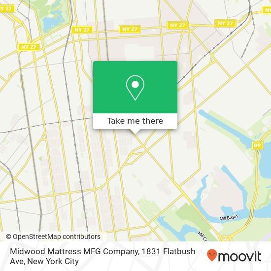Mapa de Midwood Mattress MFG Company, 1831 Flatbush Ave