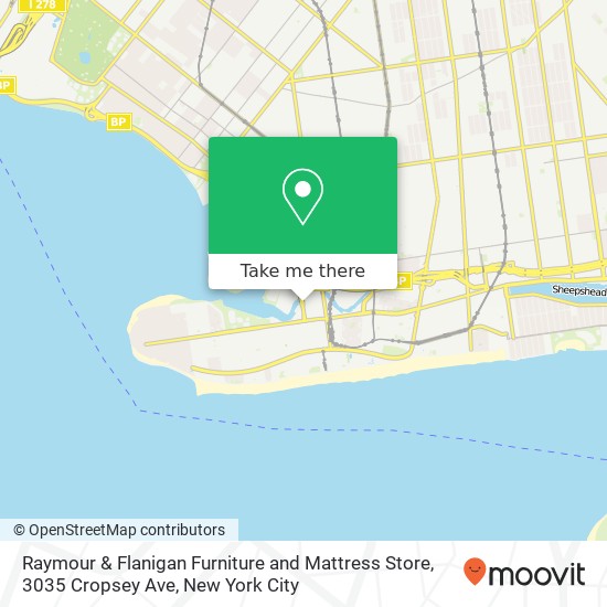 Mapa de Raymour & Flanigan Furniture and Mattress Store, 3035 Cropsey Ave