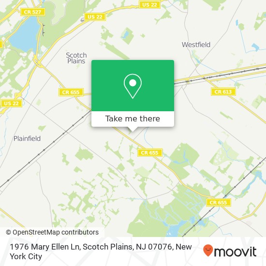 Mapa de 1976 Mary Ellen Ln, Scotch Plains, NJ 07076