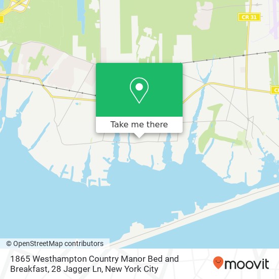 Mapa de 1865 Westhampton Country Manor Bed and Breakfast, 28 Jagger Ln