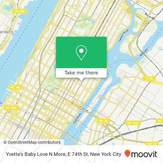 Mapa de Yvette's Baby Love N More, E 74th St