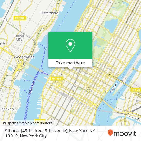 Mapa de 9th Ave (49th street 9th avenue), New York, NY 10019