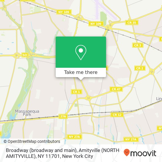 Broadway (broadway and main), Amityville (NORTH AMITYVILLE), NY 11701 map