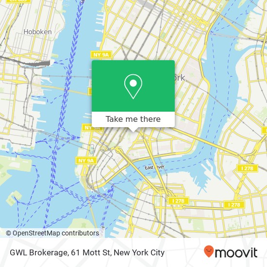 Mapa de GWL Brokerage, 61 Mott St
