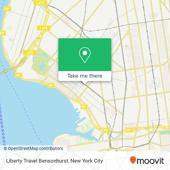 Liberty Travel Bensonhurst map