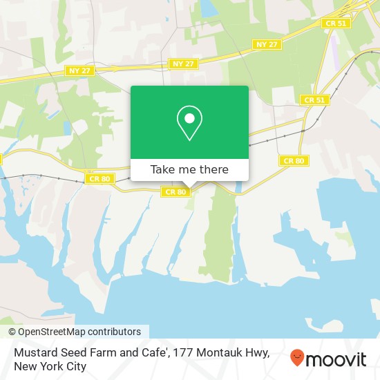 Mapa de Mustard Seed Farm and Cafe', 177 Montauk Hwy