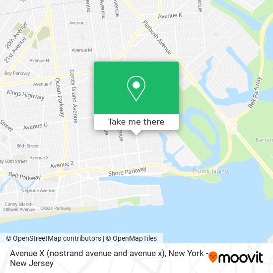 Avenue X (nostrand avenue and avenue x) map