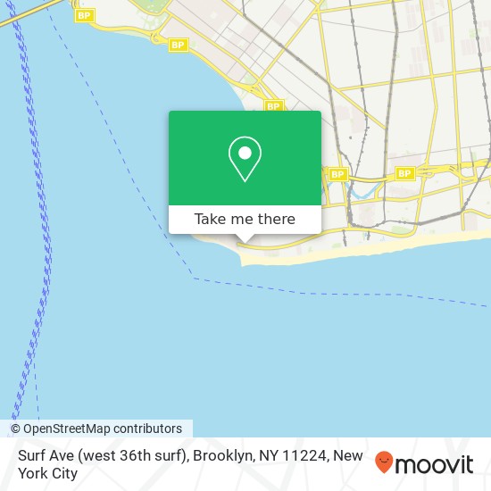 Surf Ave (west 36th surf), Brooklyn, NY 11224 map