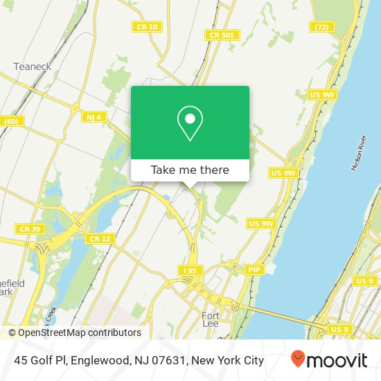 Mapa de 45 Golf Pl, Englewood, NJ 07631