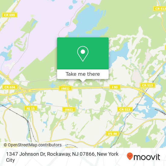 Mapa de 1347 Johnson Dr, Rockaway, NJ 07866