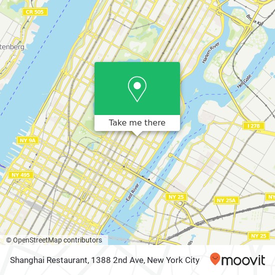 Mapa de Shanghai Restaurant, 1388 2nd Ave