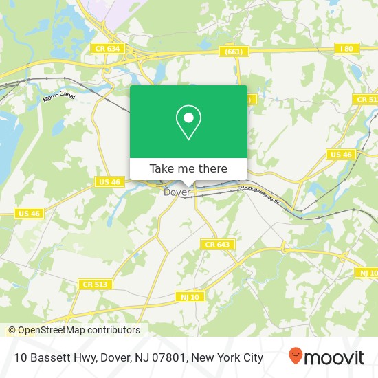 Mapa de 10 Bassett Hwy, Dover, NJ 07801