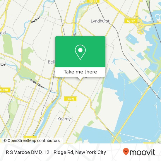 R S Varcoe DMD, 121 Ridge Rd map