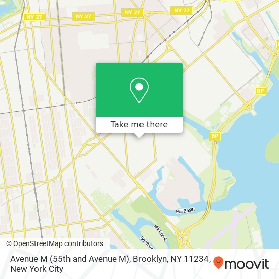 Mapa de Avenue M (55th and Avenue M), Brooklyn, NY 11234