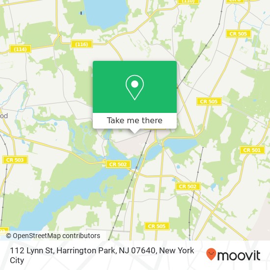 Mapa de 112 Lynn St, Harrington Park, NJ 07640