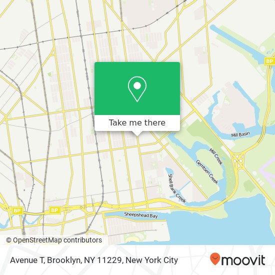 Mapa de Avenue T, Brooklyn, NY 11229