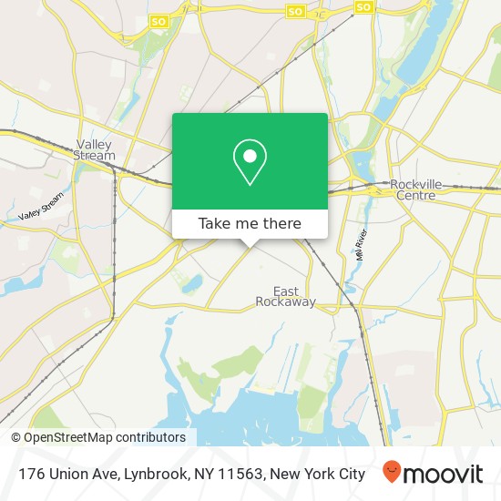 Mapa de 176 Union Ave, Lynbrook, NY 11563
