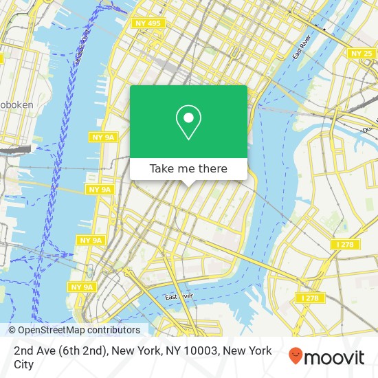 Mapa de 2nd Ave (6th 2nd), New York, NY 10003