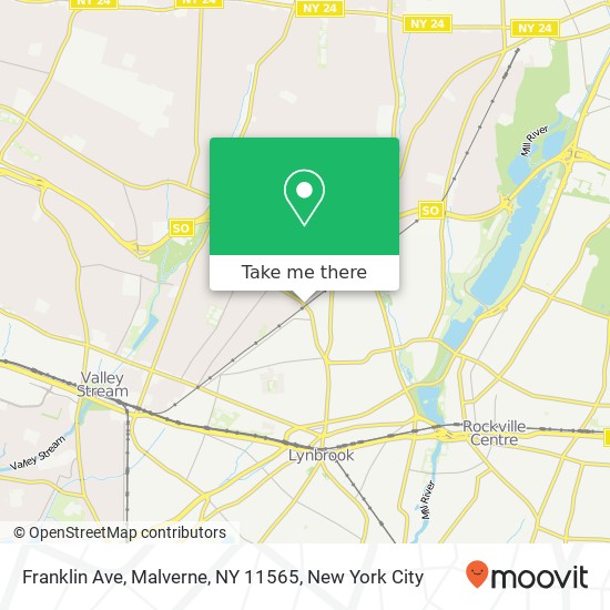 Mapa de Franklin Ave, Malverne, NY 11565
