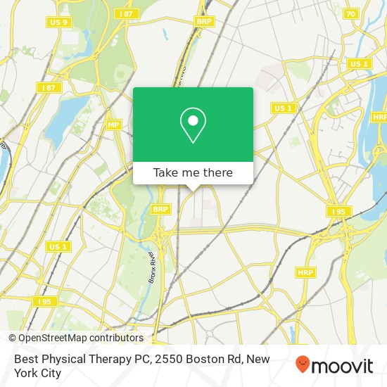 Mapa de Best Physical Therapy PC, 2550 Boston Rd