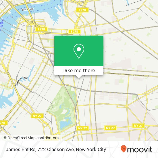 Mapa de James Ent Re, 722 Classon Ave