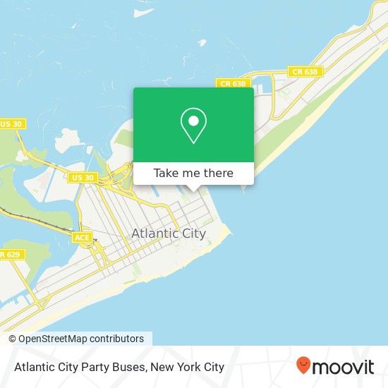 Atlantic City Party Buses map