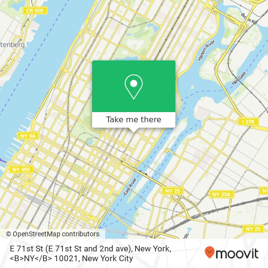E 71st St (E 71st St and 2nd ave), New York, <B>NY< / B> 10021 map