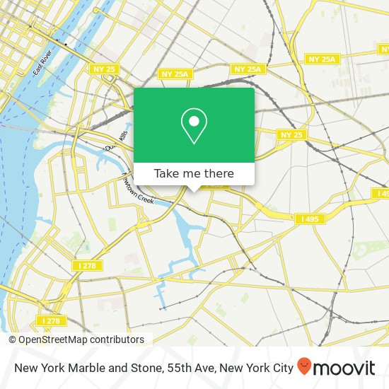 New York Marble and Stone, 55th Ave map