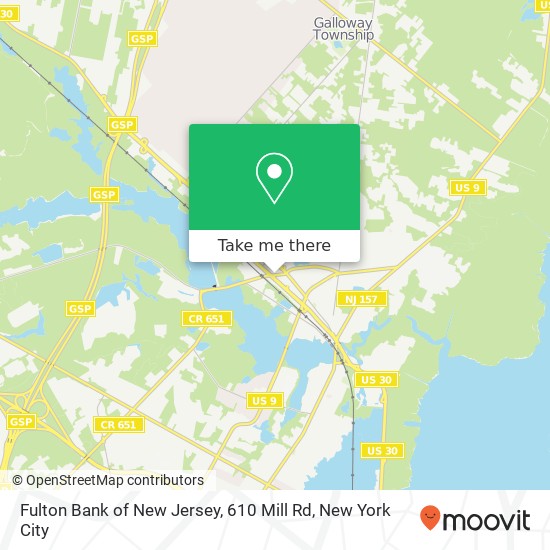 Mapa de Fulton Bank of New Jersey, 610 Mill Rd