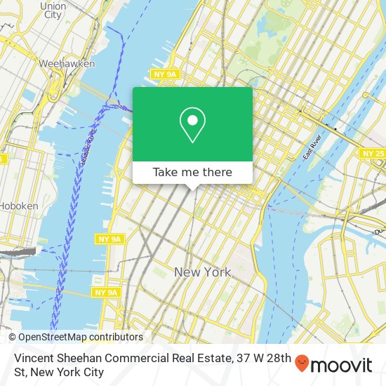 Mapa de Vincent Sheehan Commercial Real Estate, 37 W 28th St