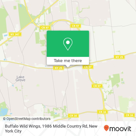 Buffalo Wild Wings, 1986 Middle Country Rd map