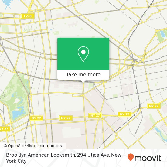 Mapa de Brooklyn American Locksmith, 294 Utica Ave