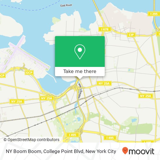 Mapa de NY Boom Boom, College Point Blvd