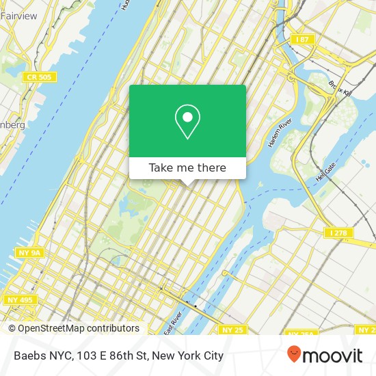Baebs NYC, 103 E 86th St map