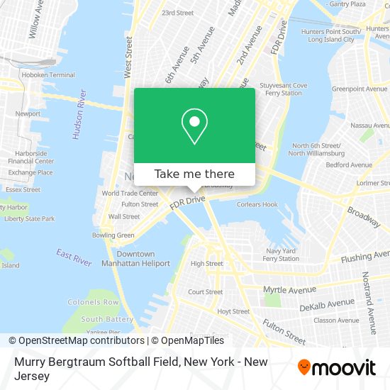 Murry Bergtraum Softball Field map