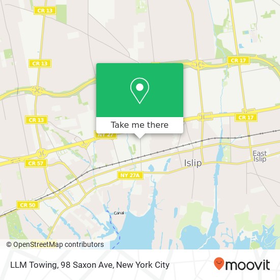 Mapa de LLM Towing, 98 Saxon Ave
