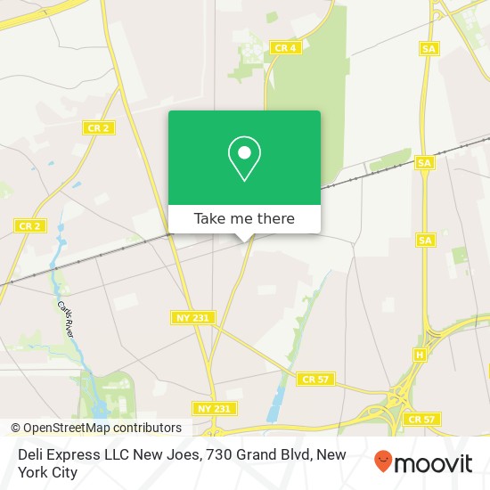 Mapa de Deli Express LLC New Joes, 730 Grand Blvd