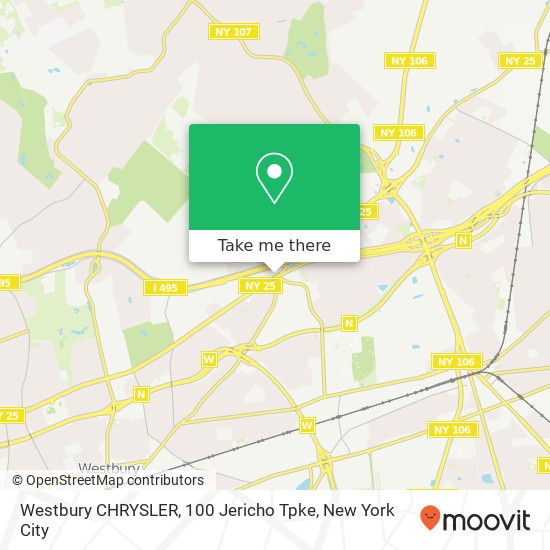 Westbury CHRYSLER, 100 Jericho Tpke map