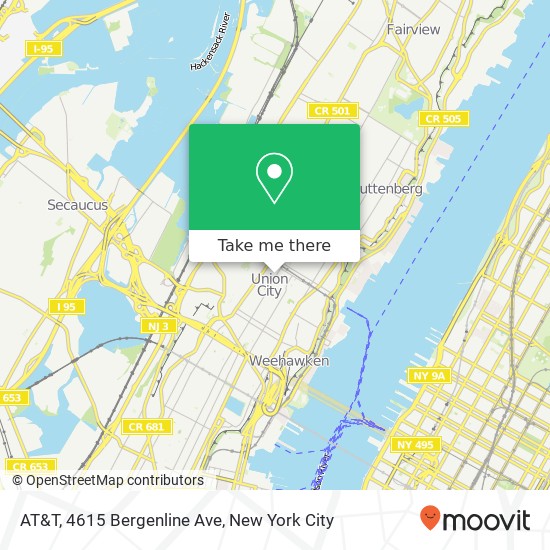 Mapa de AT&T, 4615 Bergenline Ave