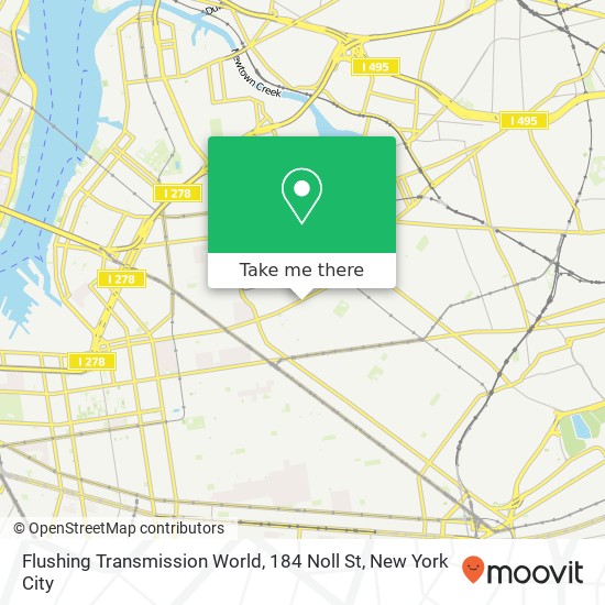 Flushing Transmission World, 184 Noll St map