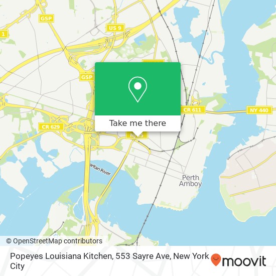 Popeyes Louisiana Kitchen, 553 Sayre Ave map