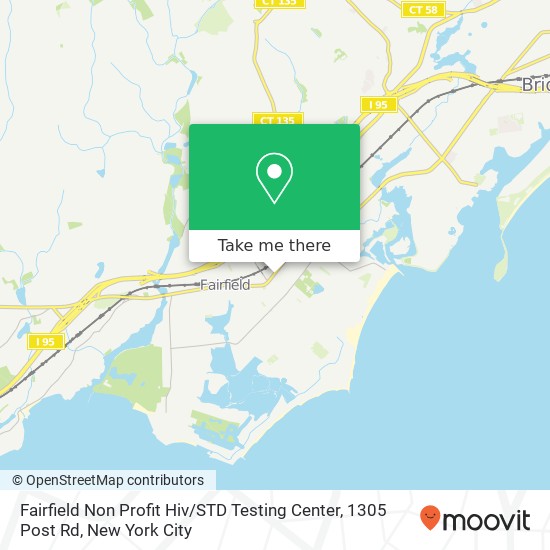 Fairfield Non Profit Hiv / STD Testing Center, 1305 Post Rd map
