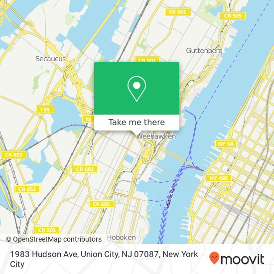 Mapa de 1983 Hudson Ave, Union City, NJ 07087