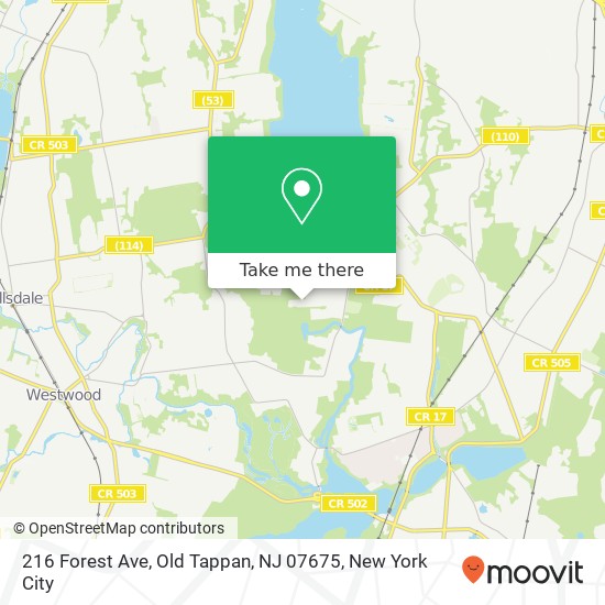 Mapa de 216 Forest Ave, Old Tappan, NJ 07675